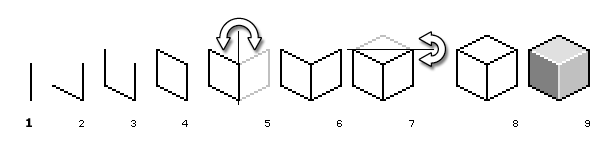 how to create an isometric cube in pixel art