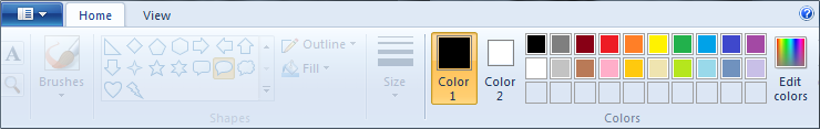 ms paint menu option colors