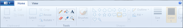 ms paint menu option tools