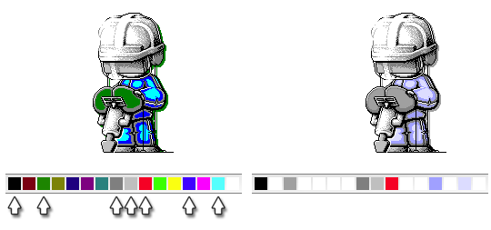 ms paint indexed color palette default and customized color palette