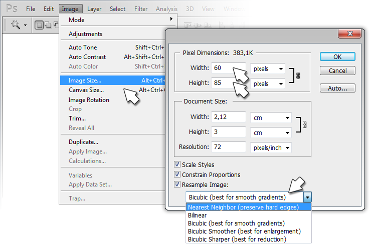 how to scale images in photoshop