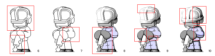shading the drububu pixel art character